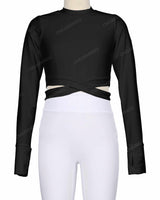 Long Sleeve Cross Waist Top