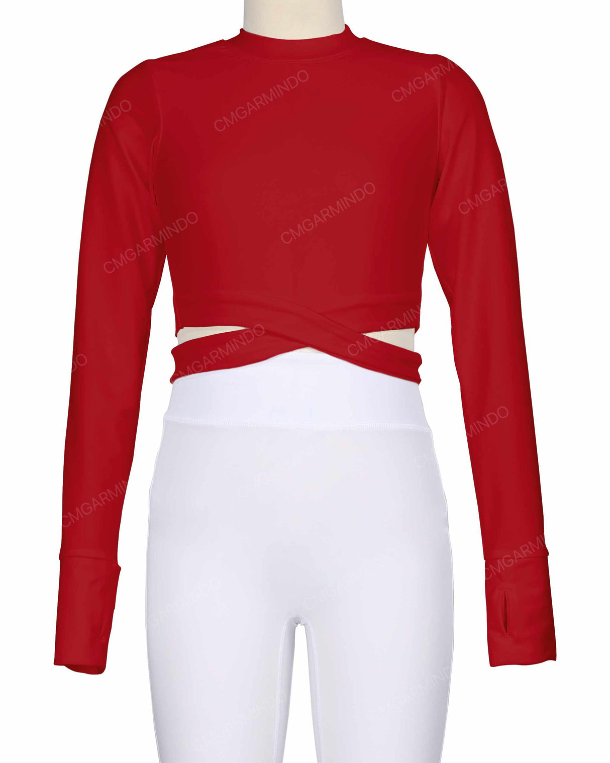 Long Sleeve Cross Waist Top