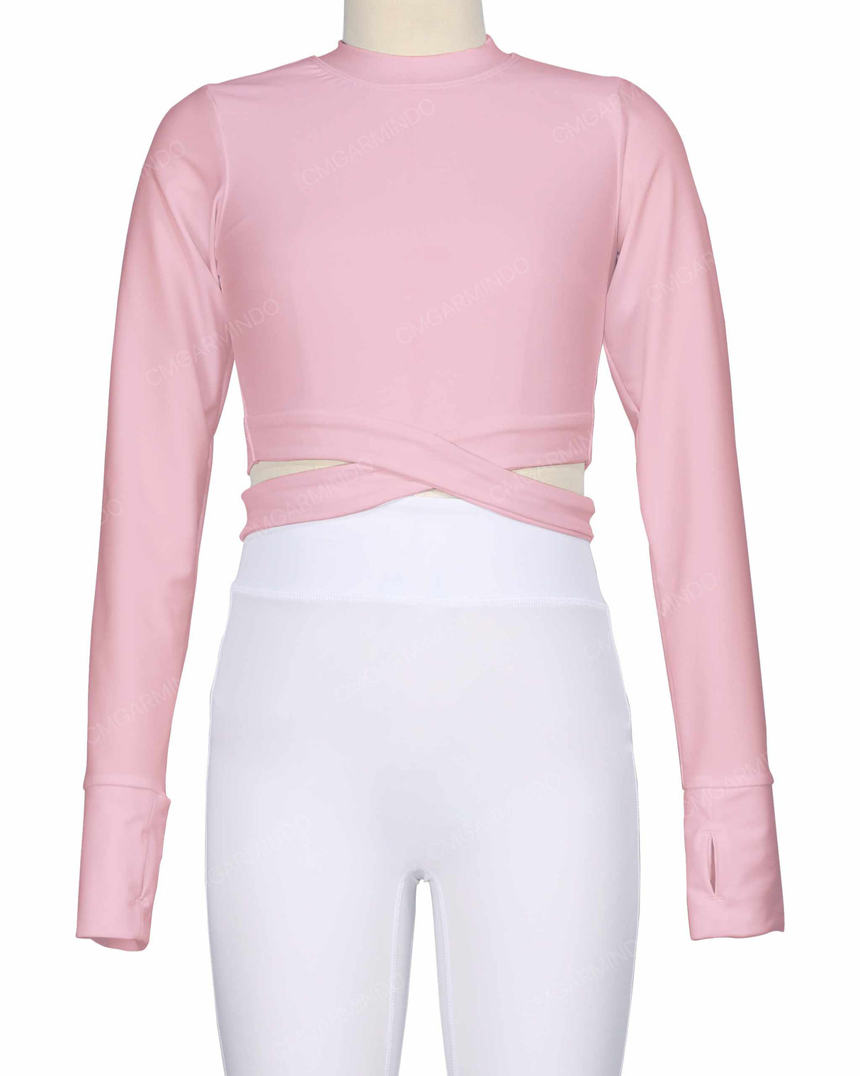 Long Sleeve Cross Waist Top