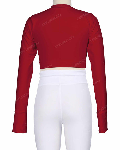 Long Sleeve Cross Waist Top