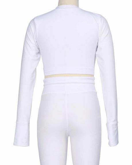 Long Sleeve Cross Waist Top