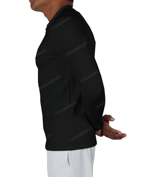 Fitted 1/4 Zip Long Sleeve Raglan T-Shirt