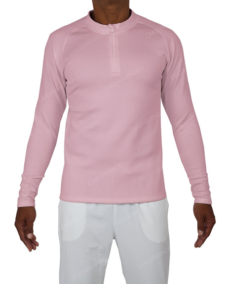 Fitted 1/4 Zip Long Sleeve Raglan T-Shirt