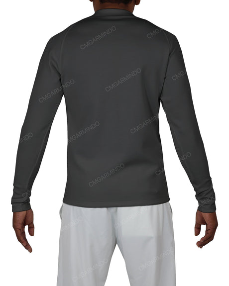 Fitted 1/4 Zip Long Sleeve Raglan T-Shirt
