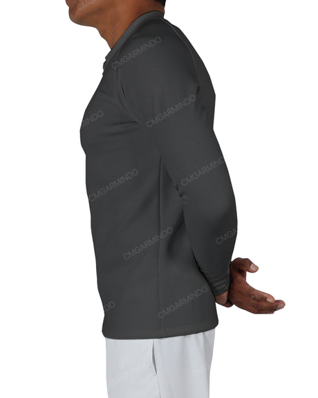 Fitted 1/4 Zip Long Sleeve Raglan T-Shirt