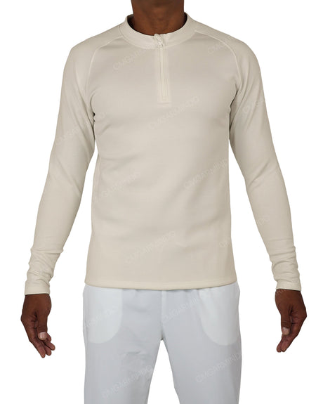 Fitted 1/4 Zip Long Sleeve Raglan T-Shirt