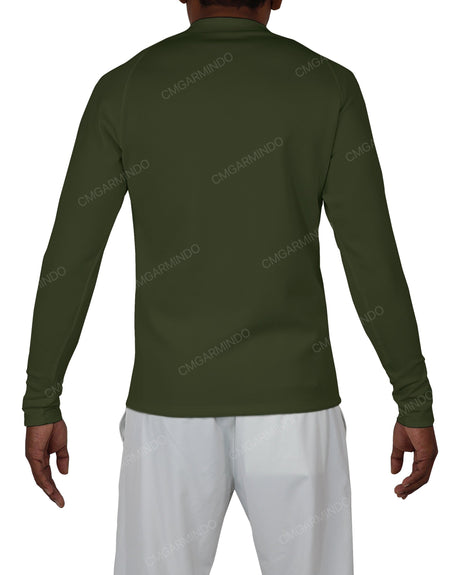 Fitted 1/4 Zip Long Sleeve Raglan T-Shirt