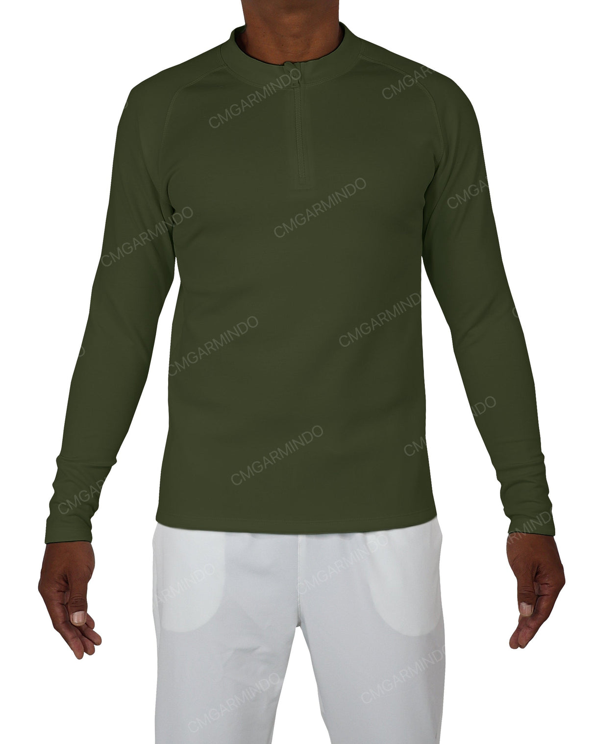 Fitted 1/4 Zip Long Sleeve Raglan T-Shirt