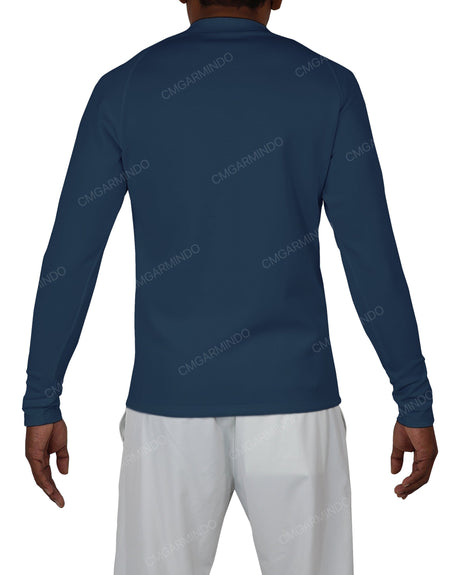 Fitted 1/4 Zip Long Sleeve Raglan T-Shirt