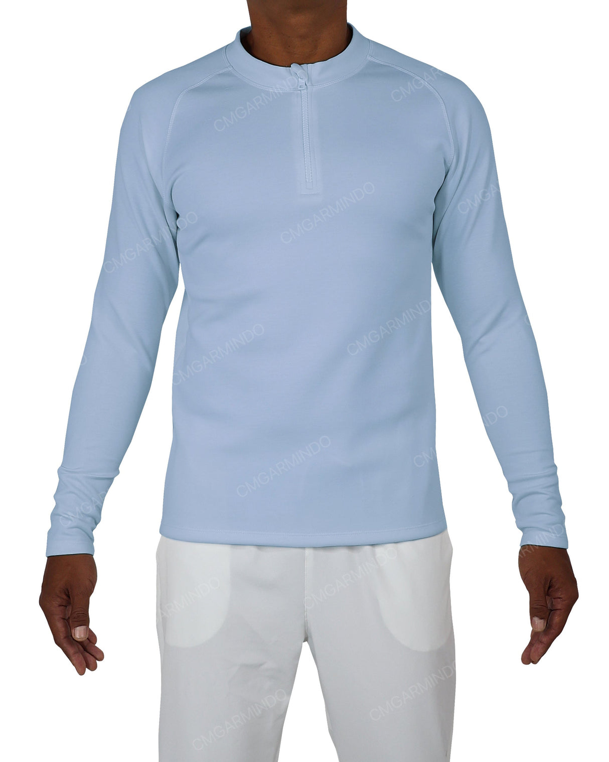 Fitted 1/4 Zip Long Sleeve Raglan T-Shirt