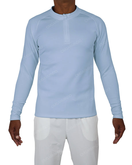 Fitted 1/4 Zip Long Sleeve Raglan T-Shirt