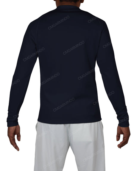 Fitted 1/4 Zip Long Sleeve Raglan T-Shirt