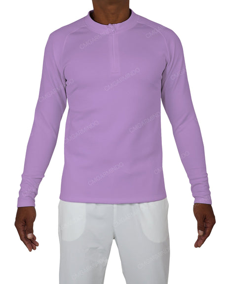 Fitted 1/4 Zip Long Sleeve Raglan T-Shirt