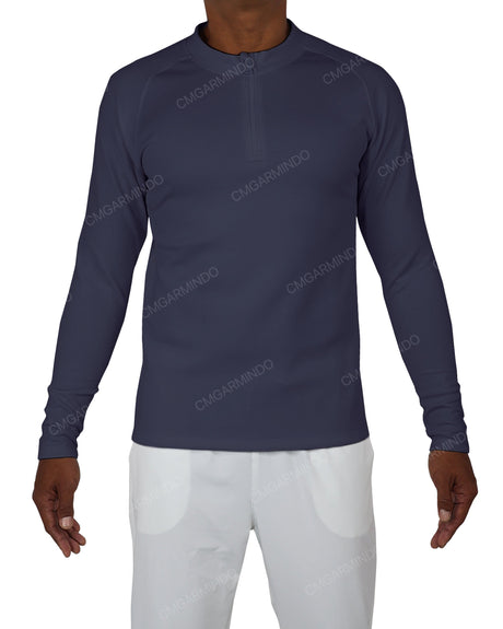 Fitted 1/4 Zip Long Sleeve Raglan T-Shirt