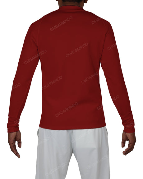 Fitted 1/4 Zip Long Sleeve Raglan T-Shirt