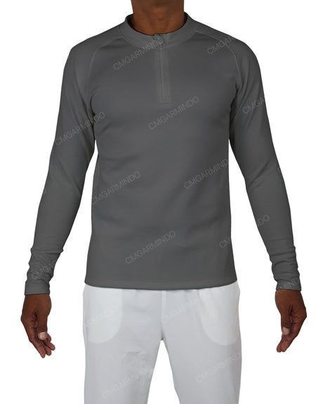 Fitted 1/4 Zip Long Sleeve Raglan T-Shirt