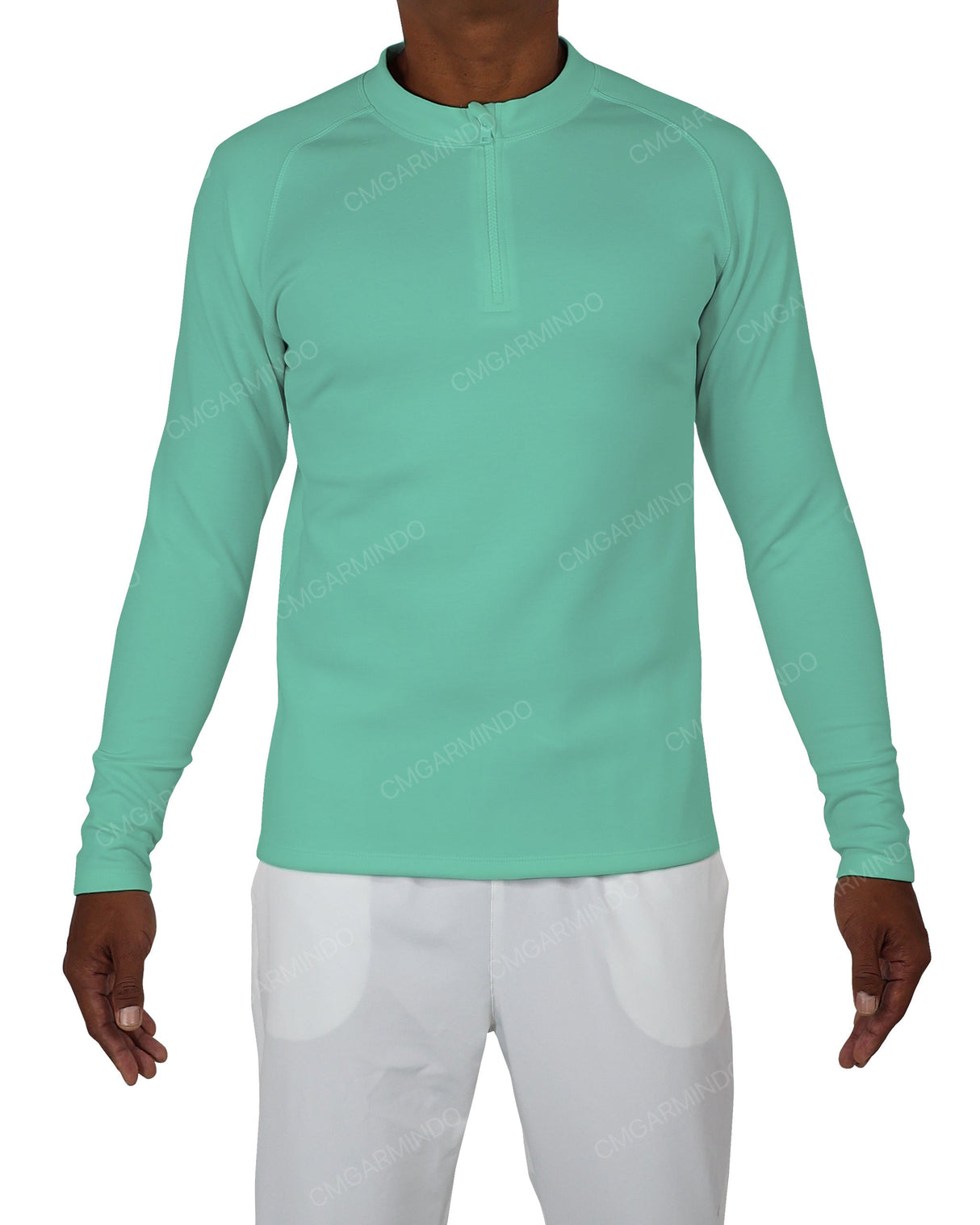 Fitted 1/4 Zip Long Sleeve Raglan T-Shirt