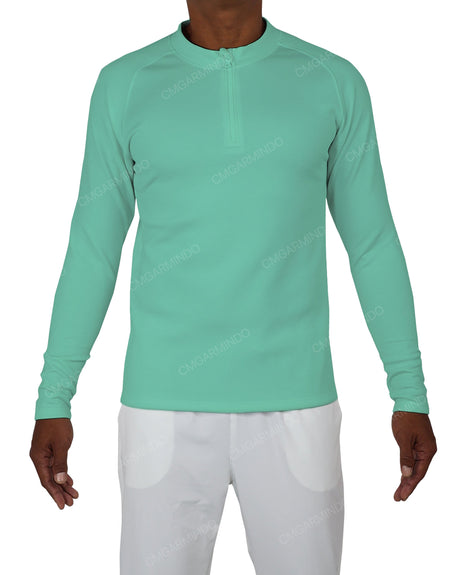 Fitted 1/4 Zip Long Sleeve Raglan T-Shirt
