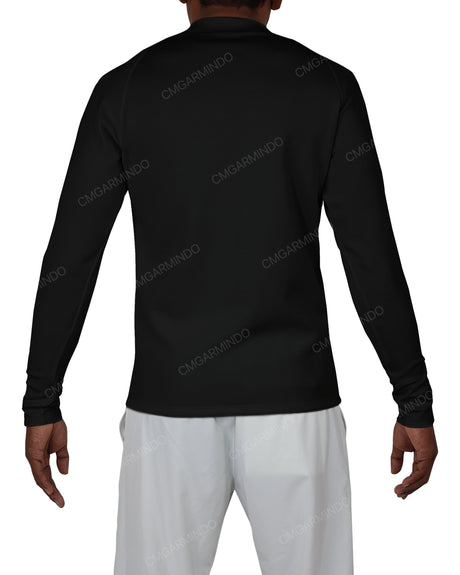 Fitted 1/4 Zip Long Sleeve Raglan T-Shirt