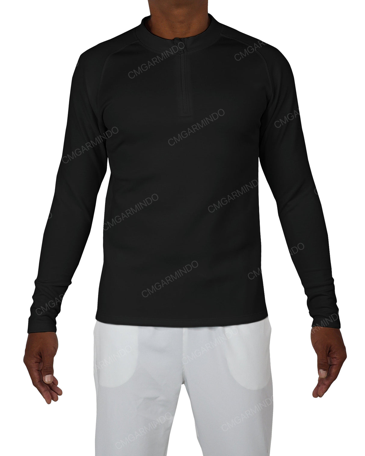 Fitted 1/4 Zip Long Sleeve Raglan T-Shirt