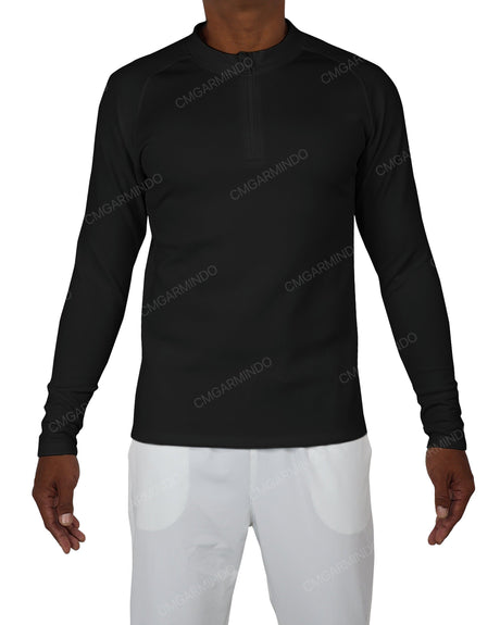 Fitted 1/4 Zip Long Sleeve Raglan T-Shirt
