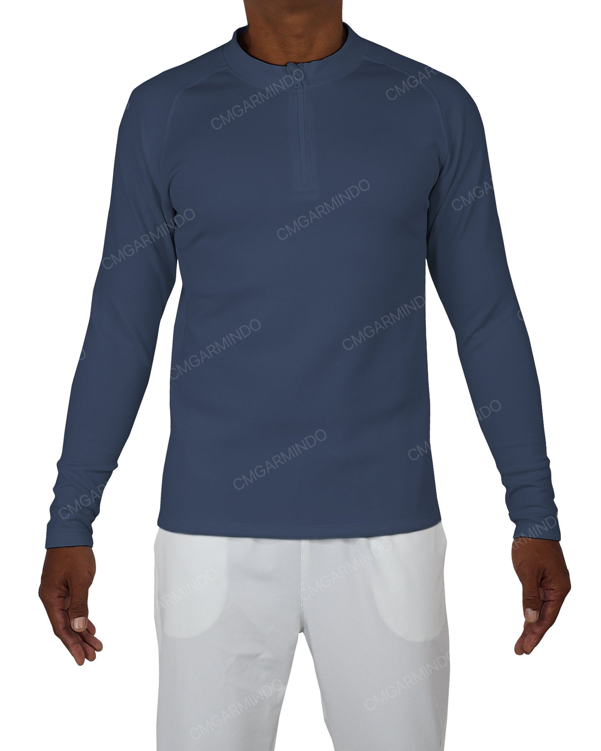 Fitted 1/4 Zip Long Sleeve Raglan T-Shirt