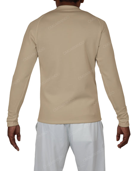 Fitted 1/4 Zip Long Sleeve Raglan T-Shirt