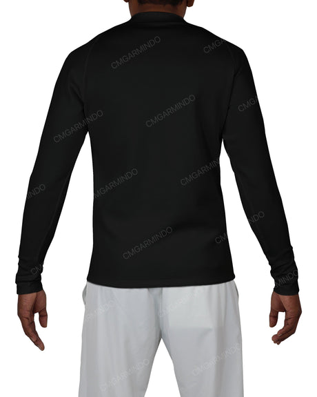 Fitted 1/4 Zip Long Sleeve Raglan T-Shirt