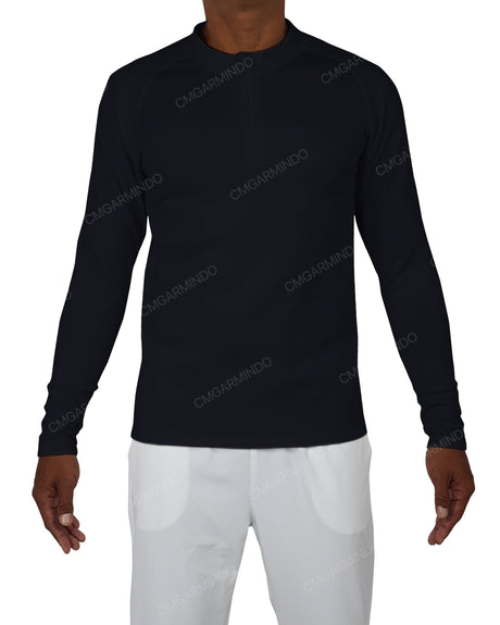 Fitted 1/4 Zip Long Sleeve Raglan T-Shirt