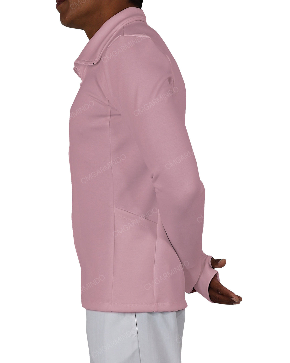 High Neck Long Sleeve Zip Up Top