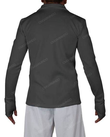 High Neck Long Sleeve Zip Up Top