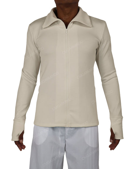 High Neck Long Sleeve Zip Up Top