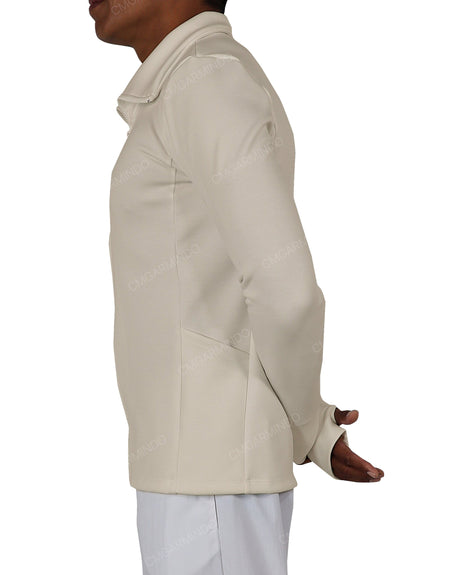 High Neck Long Sleeve Zip Up Top