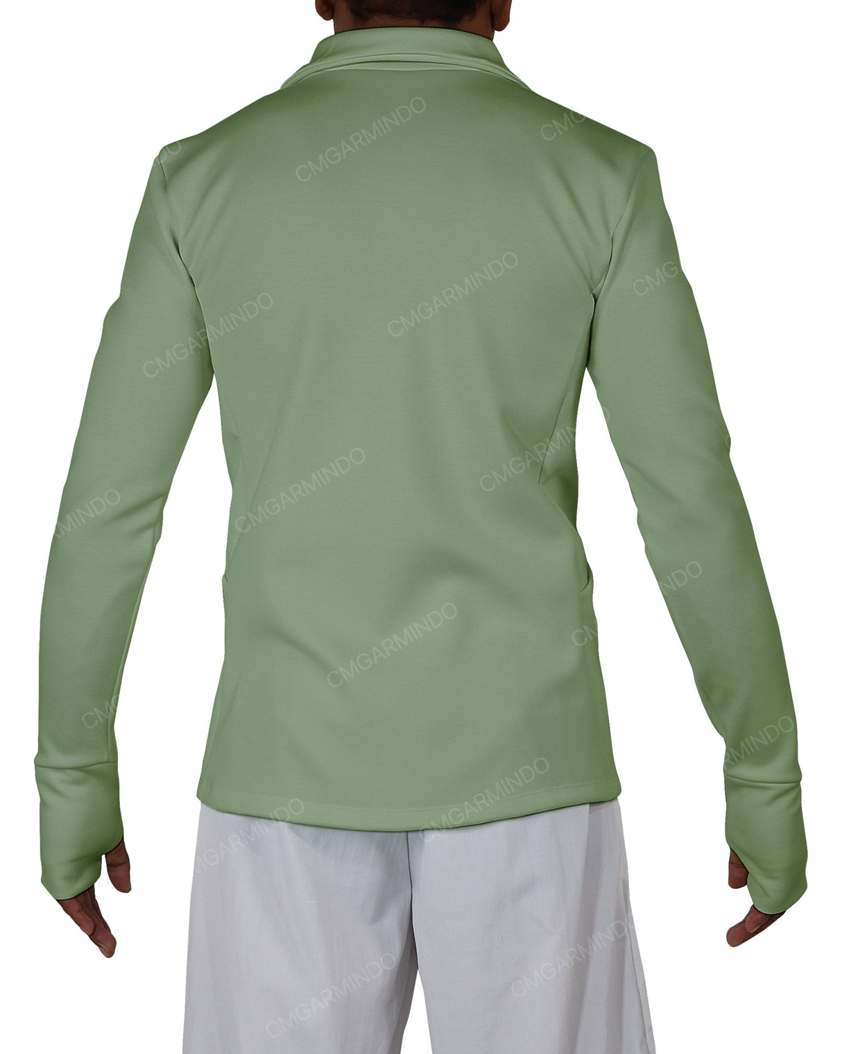 High Neck Long Sleeve Zip Up Top