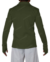 High Neck Long Sleeve Zip Up Top