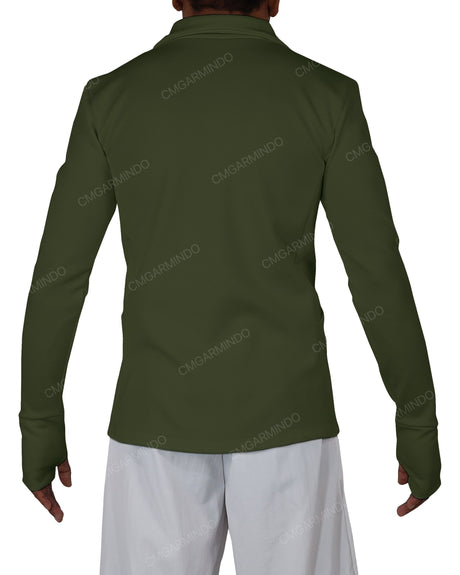 High Neck Long Sleeve Zip Up Top