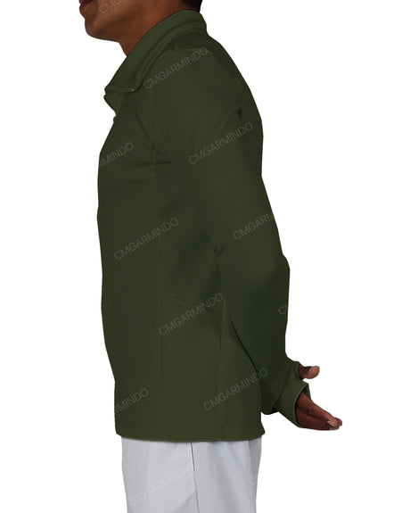 High Neck Long Sleeve Zip Up Top