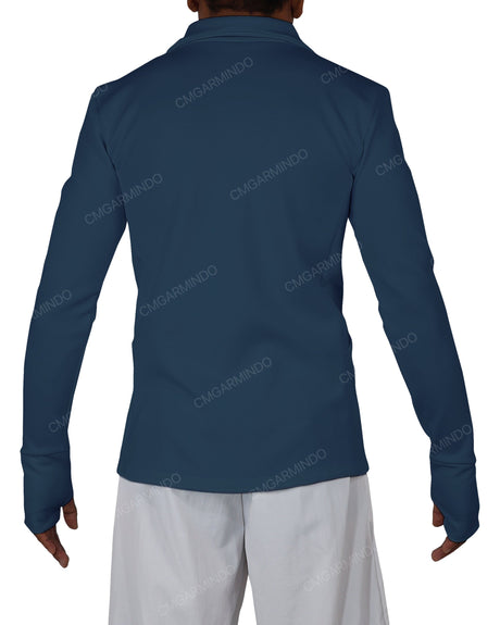 High Neck Long Sleeve Zip Up Top