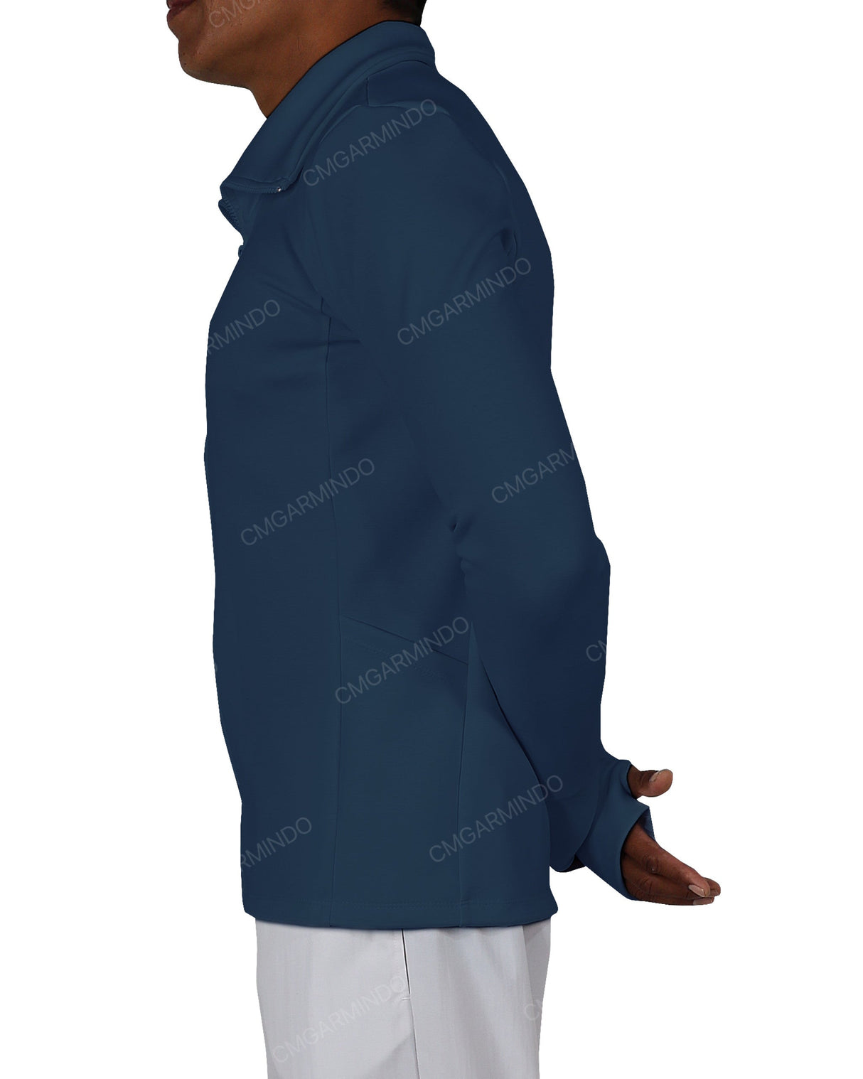 High Neck Long Sleeve Zip Up Top