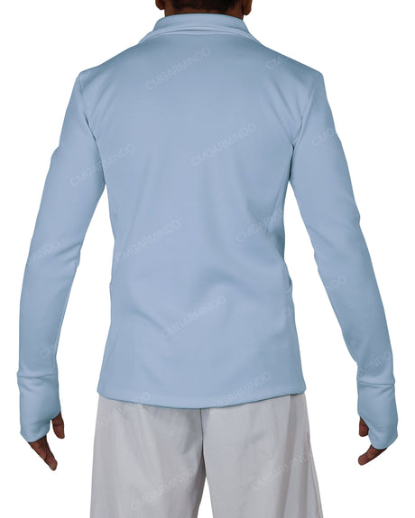 High Neck Long Sleeve Zip Up Top