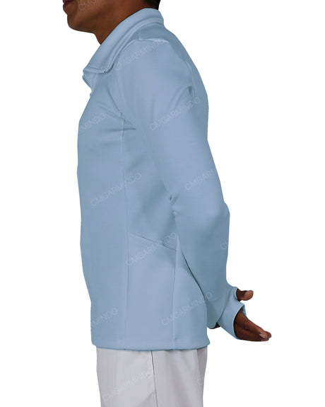 High Neck Long Sleeve Zip Up Top