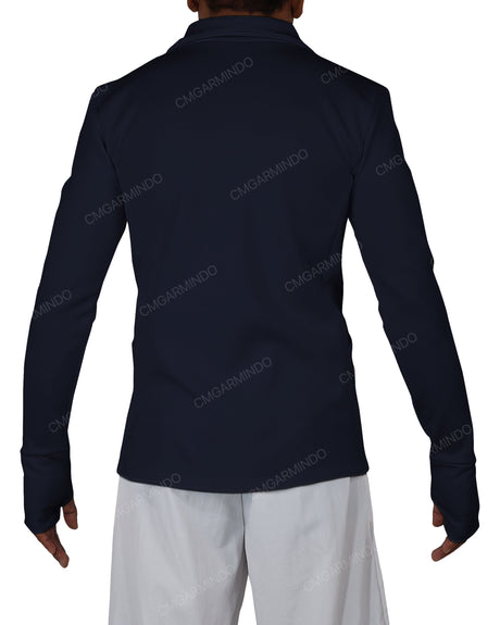 High Neck Long Sleeve Zip Up Top