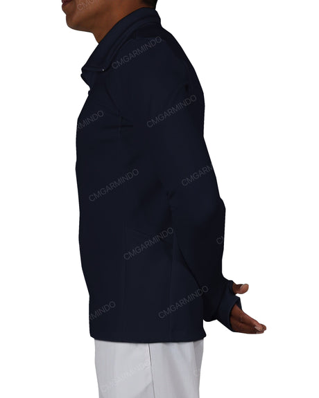 High Neck Long Sleeve Zip Up Top