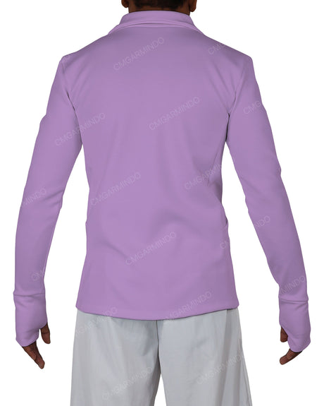 High Neck Long Sleeve Zip Up Top