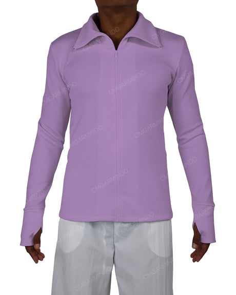 High Neck Long Sleeve Zip Up Top