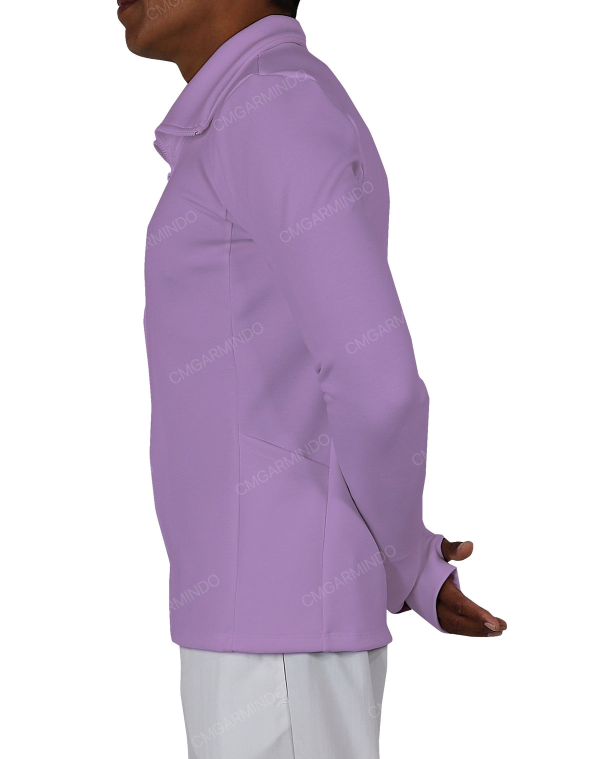 High Neck Long Sleeve Zip Up Top