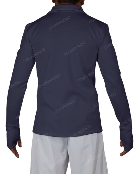 High Neck Long Sleeve Zip Up Top