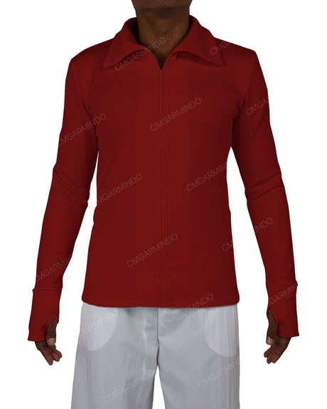 High Neck Long Sleeve Zip Up Top