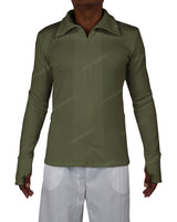High Neck Long Sleeve Zip Up Top