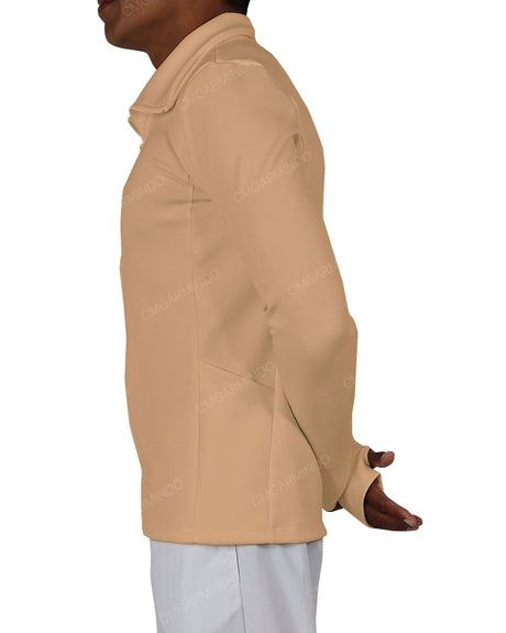 High Neck Long Sleeve Zip Up Top